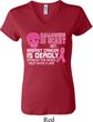 Ladies Shirt Halloween Scary Breast Cancer Deadly V-neck Tee T-Shirt