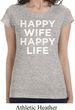 Ladies Shirt Happy Wife Happy Life Longer Length Tee T-Shirt