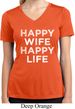 Ladies Shirt Happy Wife Happy Life Moisture Wicking V-neck Tee T-Shirt