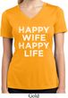 Ladies Shirt Happy Wife Happy Life Moisture Wicking V-neck Tee T-Shirt