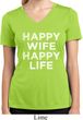 Ladies Shirt Happy Wife Happy Life Moisture Wicking V-neck Tee T-Shirt
