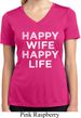 Ladies Shirt Happy Wife Happy Life Moisture Wicking V-neck Tee T-Shirt