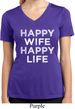 Ladies Shirt Happy Wife Happy Life Moisture Wicking V-neck Tee T-Shirt