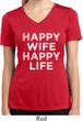 Ladies Shirt Happy Wife Happy Life Moisture Wicking V-neck Tee T-Shirt