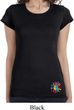 Ladies Shirt Hippie Sun Patch Bottom Print Longer Length Tee T-Shirt