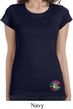 Ladies Shirt Hippie Sun Patch Bottom Print Longer Length Tee T-Shirt