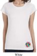 Ladies Shirt Hippie Sun Patch Bottom Print Longer Length Tee T-Shirt