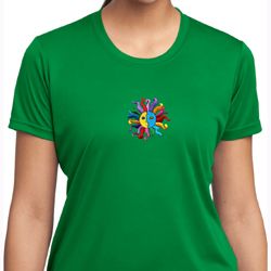 Ladies Shirt Hippie Sun Patch Middle Moisture Wicking Tee T-Shirt
