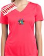 Ladies Shirt Hippie Sun Patch Middle Moisture Wicking V-neck Tee