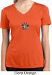 Ladies Shirt Hippie Sun Patch Middle Moisture Wicking V-neck Tee