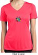 Ladies Shirt Hippie Sun Patch Middle Moisture Wicking V-neck Tee