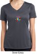 Ladies Shirt Hippie Sun Patch Middle Moisture Wicking V-neck Tee