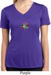 Ladies Shirt Hippie Sun Patch Middle Moisture Wicking V-neck Tee