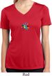 Ladies Shirt Hippie Sun Patch Middle Moisture Wicking V-neck Tee