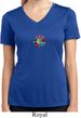 Ladies Shirt Hippie Sun Patch Middle Moisture Wicking V-neck Tee