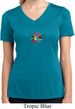 Ladies Shirt Hippie Sun Patch Middle Moisture Wicking V-neck Tee