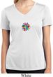 Ladies Shirt Hippie Sun Patch Middle Moisture Wicking V-neck Tee