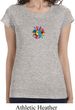 Ladies Shirt Hippie Sun Patch Middle Print Longer Length Tee T-Shirt