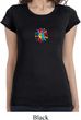 Ladies Shirt Hippie Sun Patch Middle Print Longer Length Tee T-Shirt