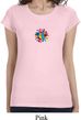 Ladies Shirt Hippie Sun Patch Middle Print Longer Length Tee T-Shirt