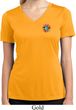 Ladies Shirt Hippie Sun Patch Pocket Print Moisture Wicking V-neck Tee