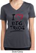 Ladies Shirt I Love Big Trucks Moisture Wicking V-neck Tee T-Shirt