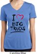 Ladies Shirt I Love Big Trucks Moisture Wicking V-neck Tee T-Shirt