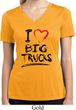 Ladies Shirt I Love Big Trucks Moisture Wicking V-neck Tee T-Shirt