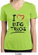 Ladies Shirt I Love Big Trucks Moisture Wicking V-neck Tee T-Shirt