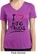 Ladies Shirt I Love Big Trucks Moisture Wicking V-neck Tee T-Shirt