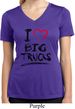 Ladies Shirt I Love Big Trucks Moisture Wicking V-neck Tee T-Shirt