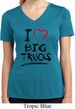 Ladies Shirt I Love Big Trucks Moisture Wicking V-neck Tee T-Shirt
