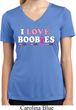 Ladies Shirt I Love Boobies Moisture Wicking V-neck Tee T-Shirt