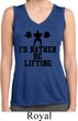 Ladies Shirt I Rather Be Lifting Sleeveless Moisture Wicking Tee
