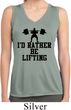 Ladies Shirt I Rather Be Lifting Sleeveless Moisture Wicking Tee