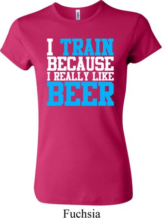Ladies Shirt I Train For Beer Crewneck Tee T-Shirt