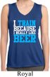 Ladies Shirt I Train For Beer Sleeveless Moisture Wicking Tee