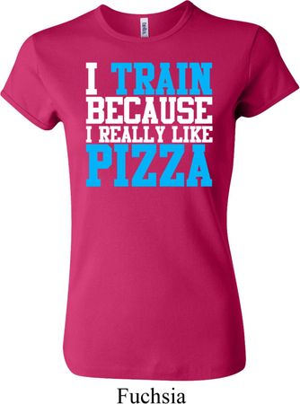 Ladies Shirt I Train For Pizza Crewneck Tee T-Shirt