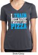 Ladies Shirt I Train For Pizza Moisture Wicking V-neck Tee