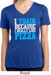 Ladies Shirt I Train For Pizza Moisture Wicking V-neck Tee