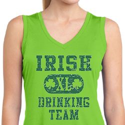 Ladies Shirt Irish Drinking Team Sleeveless Moisture Wicking Tee Ladies Shirt Irish Drinking Team Sleeveless Moisture Wicking Tee