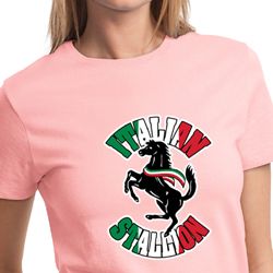 Ladies Shirt Italian Stallion Tee T-Shirt