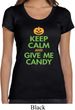 Ladies Shirt Keep Calm and Give Me Candy Scoop Neck Tee T-Shirt