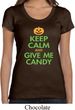 Ladies Shirt Keep Calm and Give Me Candy Scoop Neck Tee T-Shirt