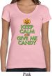Ladies Shirt Keep Calm and Give Me Candy Scoop Neck Tee T-Shirt