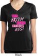 Ladies Shirt Kicked Cancers Ass Moisture Wicking V-neck Tee T-Shirt