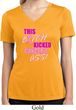 Ladies Shirt Kicked Cancers Ass Moisture Wicking V-neck Tee T-Shirt