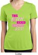 Ladies Shirt Kicked Cancers Ass Moisture Wicking V-neck Tee T-Shirt