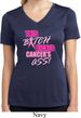 Ladies Shirt Kicked Cancers Ass Moisture Wicking V-neck Tee T-Shirt