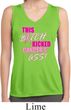 Ladies Shirt Kicked Cancers Ass Sleeveless Moisture Wicking Tee